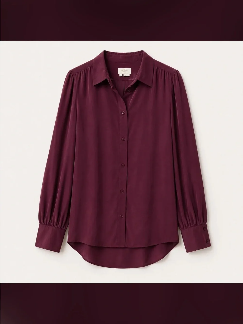 kate spade Burgundy Button-Front Long Sleeve Shirt